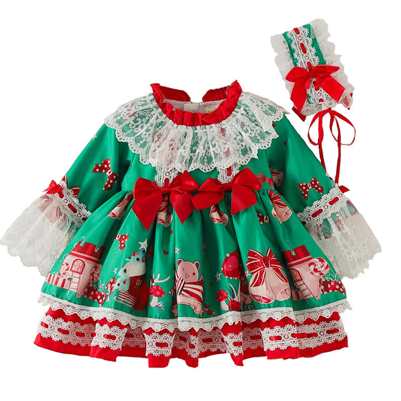 Marryshe - Little Girl Dresses - Toddler Ball Gowns Girl Christmas Pageant Party Dress Lolita Princess Dress, Green / 3-4 Years (110cm) Marryshe - Little Girl Dresses - Toddler Ball Gowns Girl Christmas Pageant Party Dress Lolita Princess Dress, Green / 3-4 Years (110cm)
