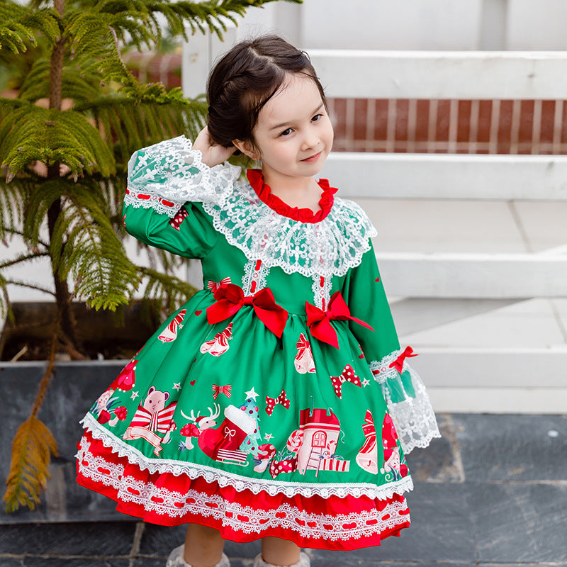 Marryshe - Little Girl Dresses - Toddler Ball Gowns Girl Christmas Pageant Party Dress Lolita Princess Dress, Green / 3-4 Years (110cm) Marryshe - Little Girl Dresses - Toddler Ball Gowns Girl Christmas Pageant Party Dress Lolita Princess Dress, Green / 3-4 Years (110cm)