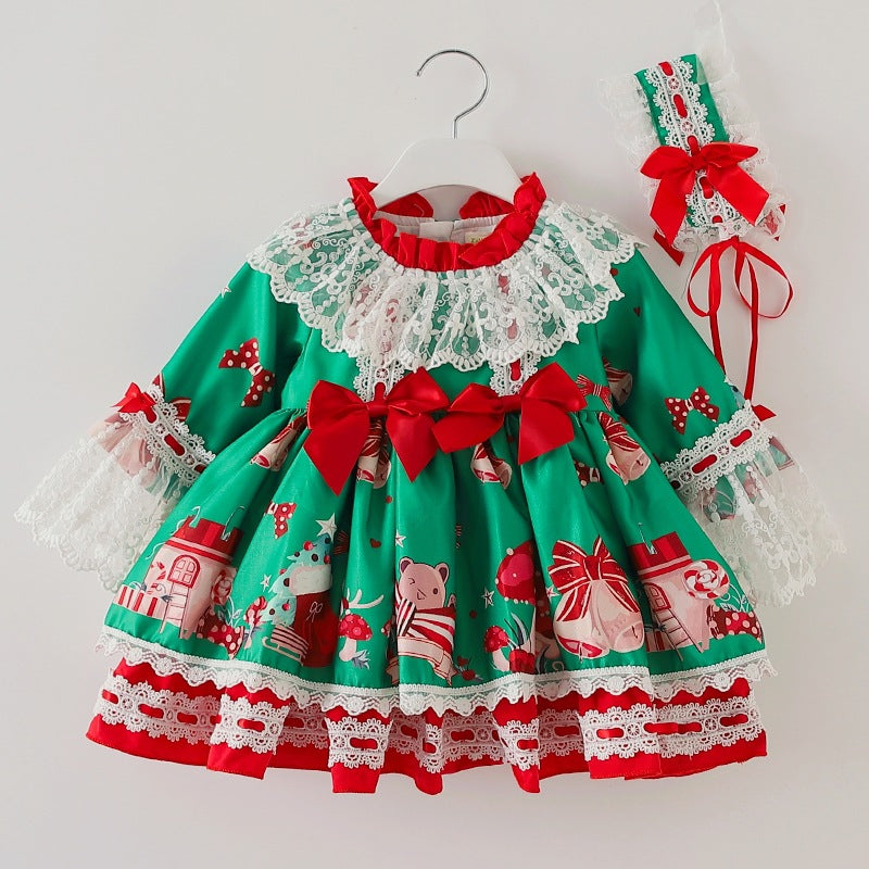 Marryshe - Little Girl Dresses - Toddler Ball Gowns Girl Christmas Pageant Party Dress Lolita Princess Dress, Green / 3-4 Years (110cm) Marryshe - Little Girl Dresses - Toddler Ball Gowns Girl Christmas Pageant Party Dress Lolita Princess Dress, Green / 3-4 Years (110cm)