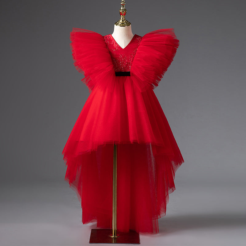 Girl Christmas Dress Girl Pageant Formal Dress Toddler Gorgeous Summer Red Puffy Sleeves Birthday Princess Dress, Red / 7-8 Years (140cm) Girl Christmas Dress Girl Pageant Formal Dress Toddler Gorgeous Summer Red Puffy Sleeves Birthday Princess Dress, Red / 7-8 Years (140cm)