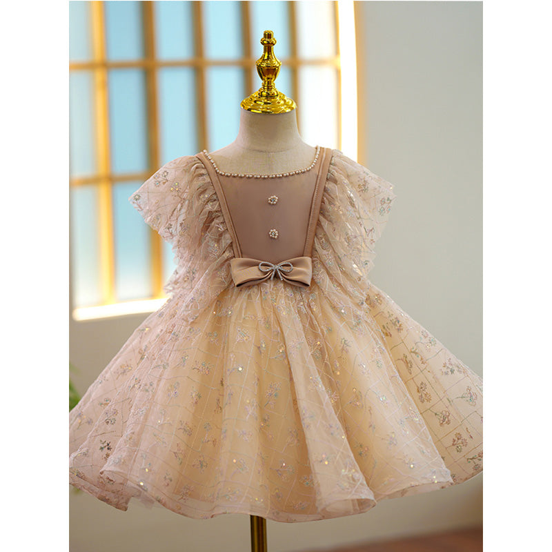 Toddler Prom Dress Little Flower Girl Cute Summer Sequin Princess Party Dress