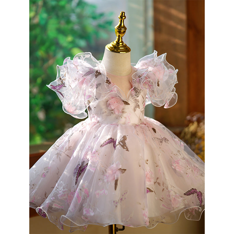 Baby Girl And Toddler Butterfly Flower Birthday Party Princess Dress