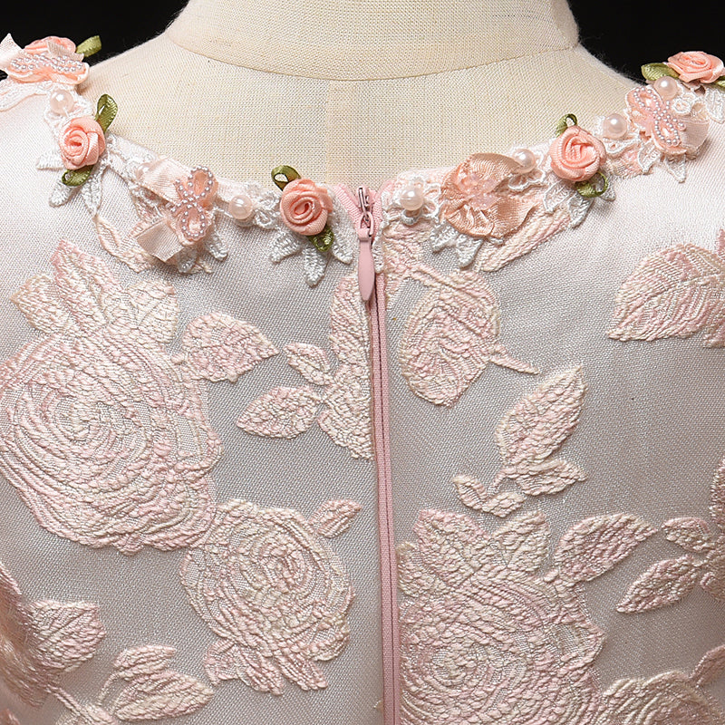 Elegant Flower Girl Wedding Pink Princess Dress marryshe