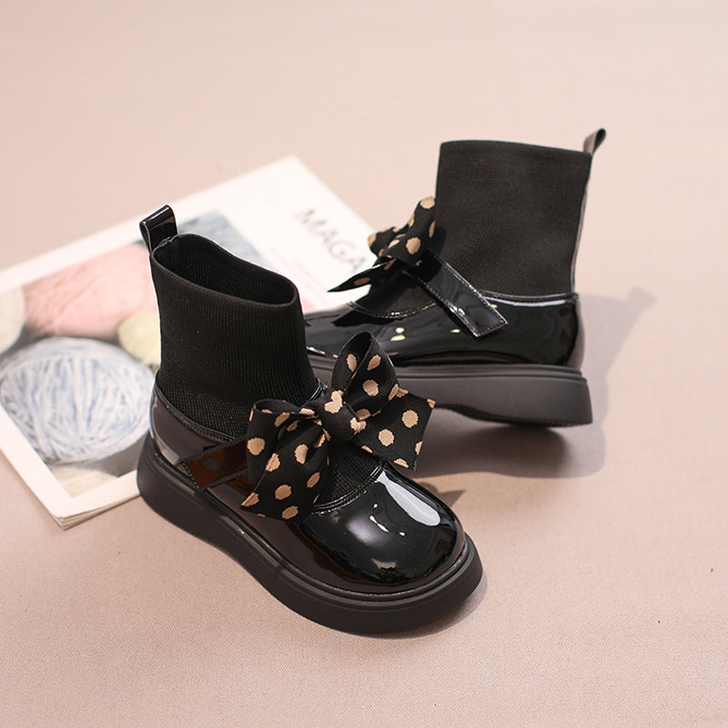 Baby Winter Princess Leather Boots Plus Velvet Red Boots