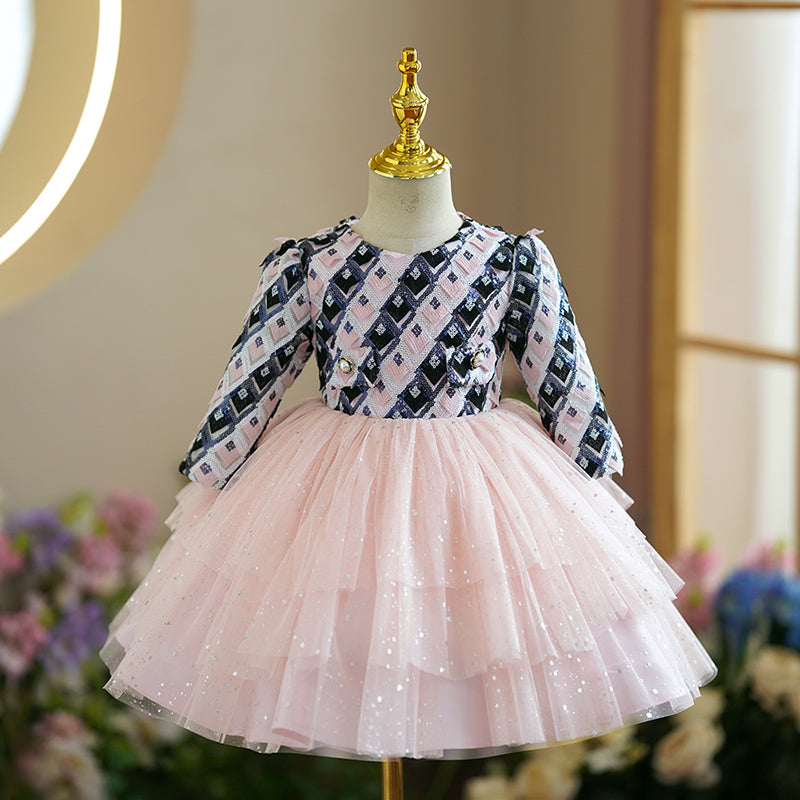 Baby Cute Girl Puffy Piano Performance Birthday Party Princess Dress