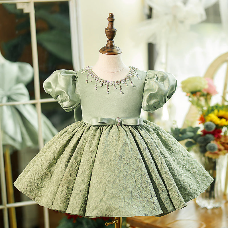 Baby Girl Dress Toddler Ball Gowns Pageant Green Piano Performance Princess Dress
