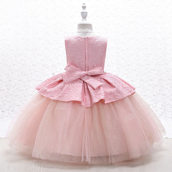 Flower Girl Dress Toddler Birthday Party Summer Floral Puffy Mesh Princess Dress