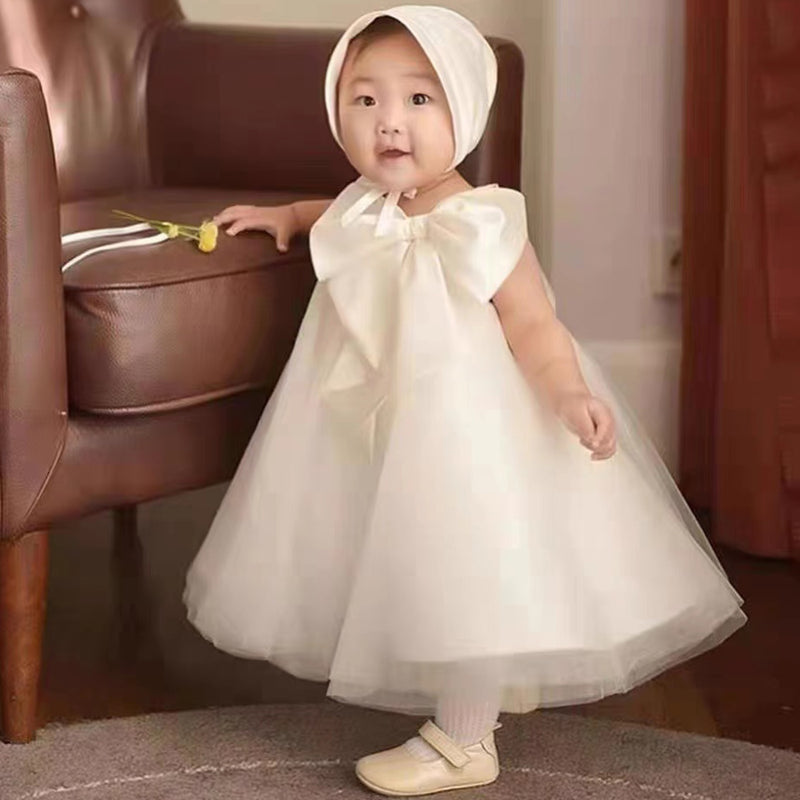 First Communion Dress Girl Formal Princess Dress Summer Bowknot Birthday Party Dress