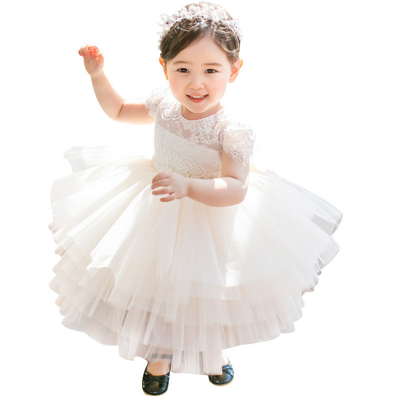 Baptism Dresses Baby Girl Lace Cozy Princess Dress Toddler White Flower Girl Birthday Party Dress