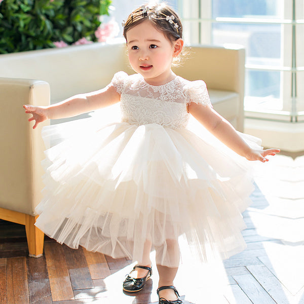 Baptism Dresses Baby Girl Lace Cozy Princess Dress Toddler White Flower Girl Birthday Party Dress