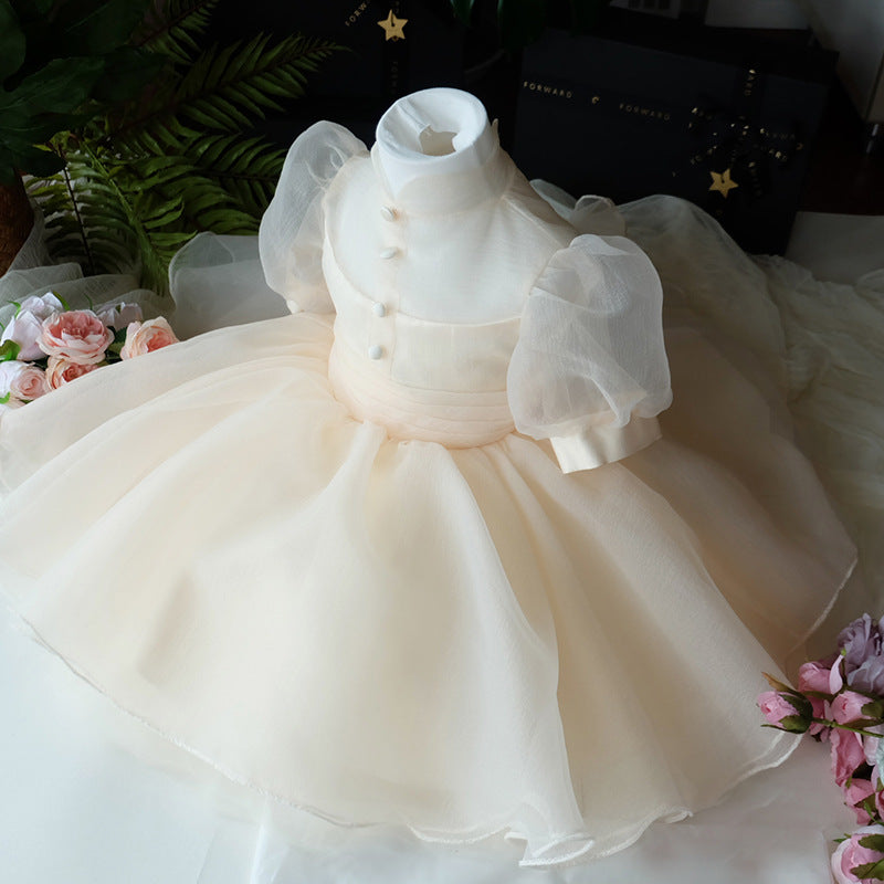Girl Formal Dresses Easter Dress Baby Girl Summer Puff Sleeve Puffy Girl Princess Party Dresses, 7-8 Years (140cm) / champagne Girl Formal Dresses Easter Dress Baby Girl Summer Puff Sleeve Puffy Girl Princess Party Dresses, 7-8 Years (140cm) / champagne