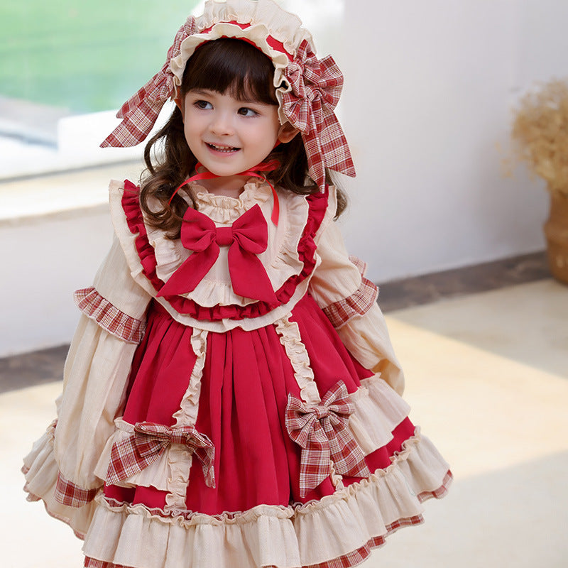 Baby Girl Princess Dress Autumn Winter Long Sleeve Retro Palace Birthday Dress