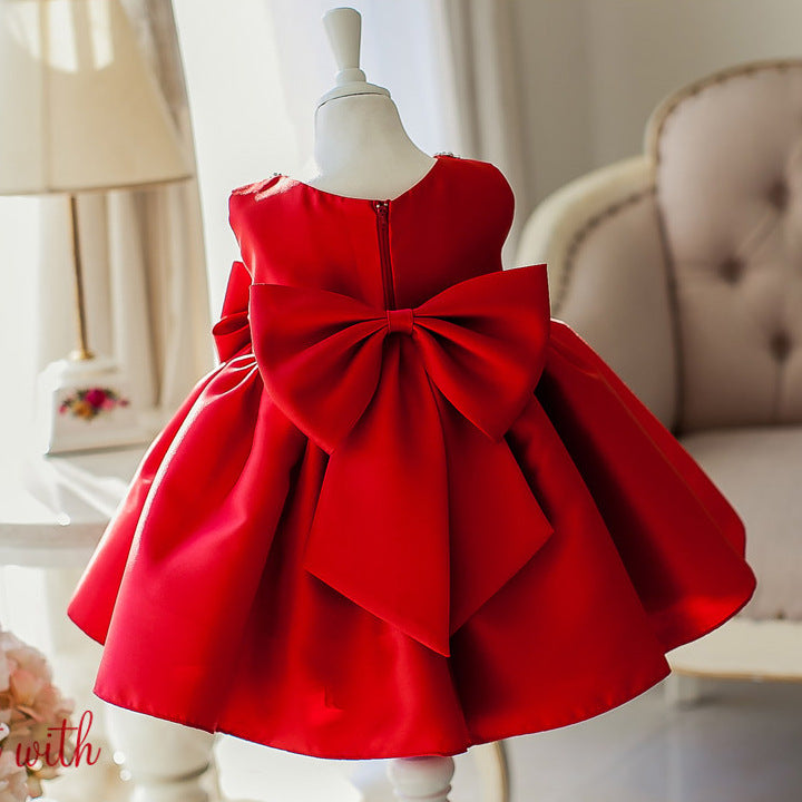 Girl Christmas Dress Baby Girl Easter Dress Princess Dress Bow-knot Puffy Dress Birthday Party Dress