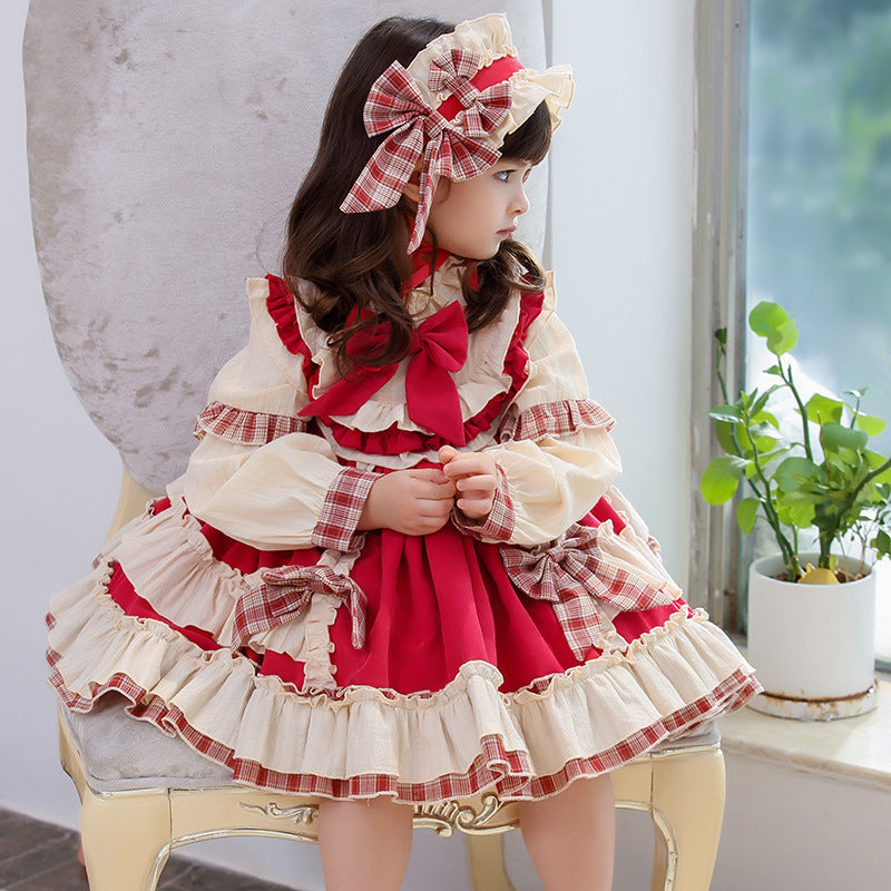 Baby Girl Princess Dress Autumn Winter Long Sleeve Retro Palace Birthday Dress