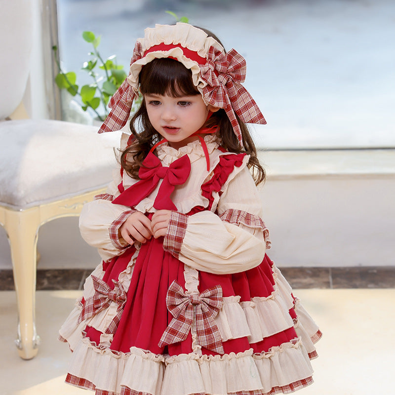 Baby Girl Princess Dress Autumn Winter Long Sleeve Retro Palace Birthday Dress