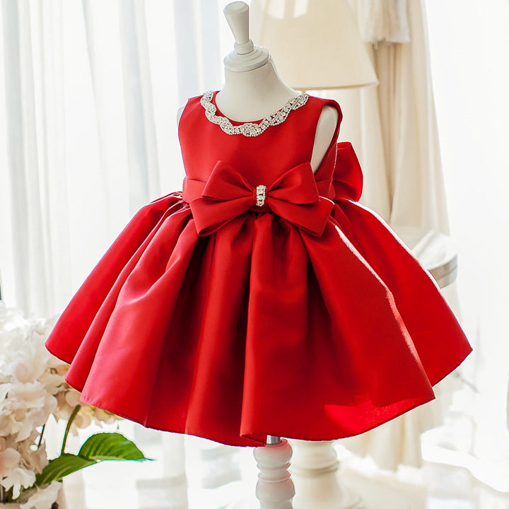 Girl Christmas Dress Baby Girl Easter Dress Princess Dress Bow-knot Puffy Dress Birthday Party Dress