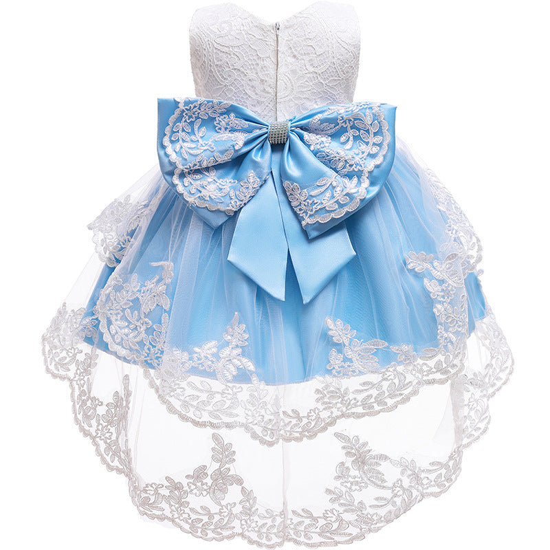 Baby Girl Birthday Party Dresses Toddler Bow Puffy Prom Dresses