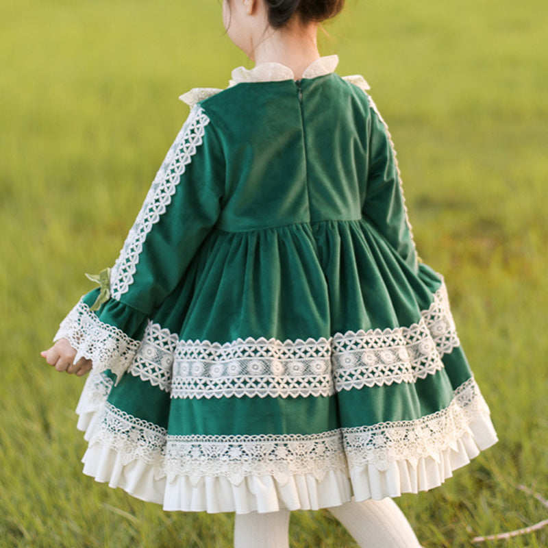 Baby Girl First Communion Dress Toddler Birthday Party Lace Floral Cake Formal Dress