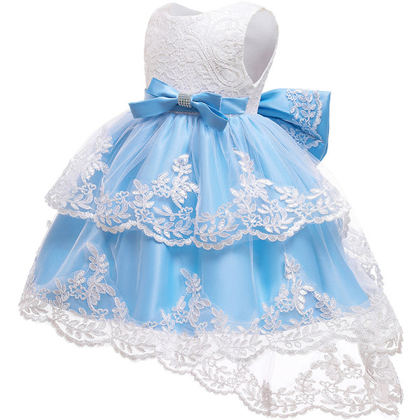 Baby Girl Birthday Party Dresses Toddler Bow Puffy Prom Dresses