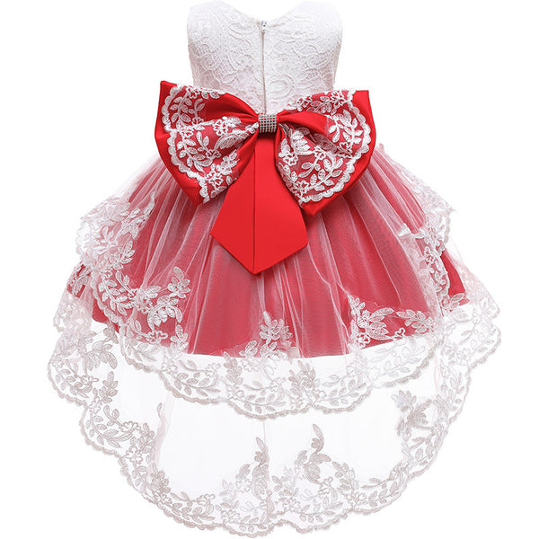 Baby Girl Birthday Party Dresses Toddler Bow Puffy Prom Dresses