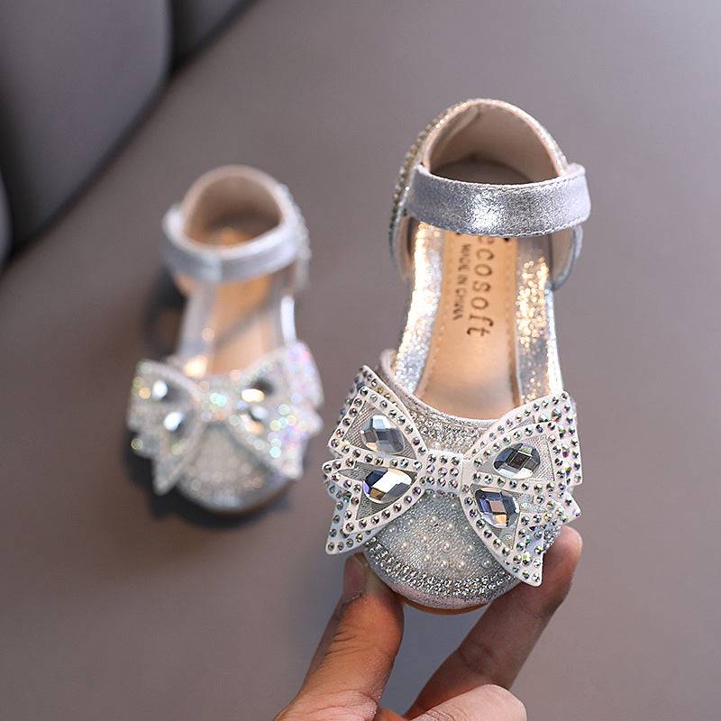 Cute Girls Summer Sandals Toddler Sequins Bow-knot Princess Sandals