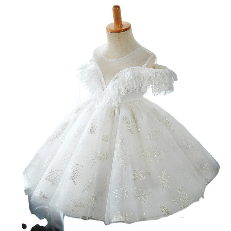 Flower Girl Dresses Baby Girl Elegant Sleeveless Mesh Princess Christening Dress
