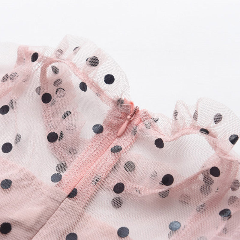 Baby Girl Princess Dress Long Sleeve Polka Dot Girl Dress Birthday Party Dress