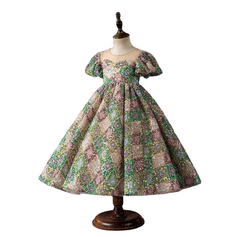 Christmas  Baby Sequins Wedding Girl Princess Puffy Dress
