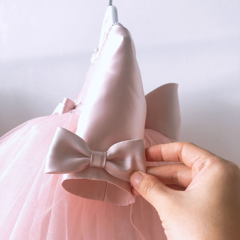 Girl Christmas Dress Baby Girl Princess Dress Long Sleeve Bow Fluffy Formal Baby Girl Dresses Birthday Party Dress