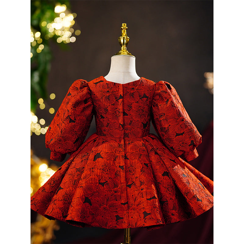 Cute Baby Red Princess Birthday Party Dress