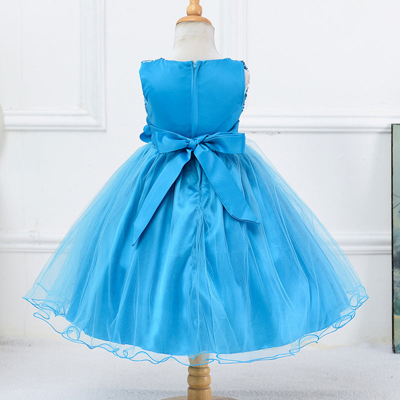 Toddler Girl Sleeveless Sequin Flower Girl Dress Princess Party Dress