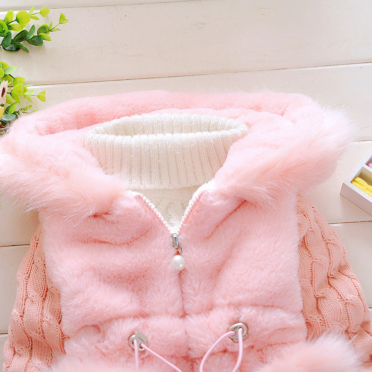 Baby Girls Winter Cute Mid-long Jacket