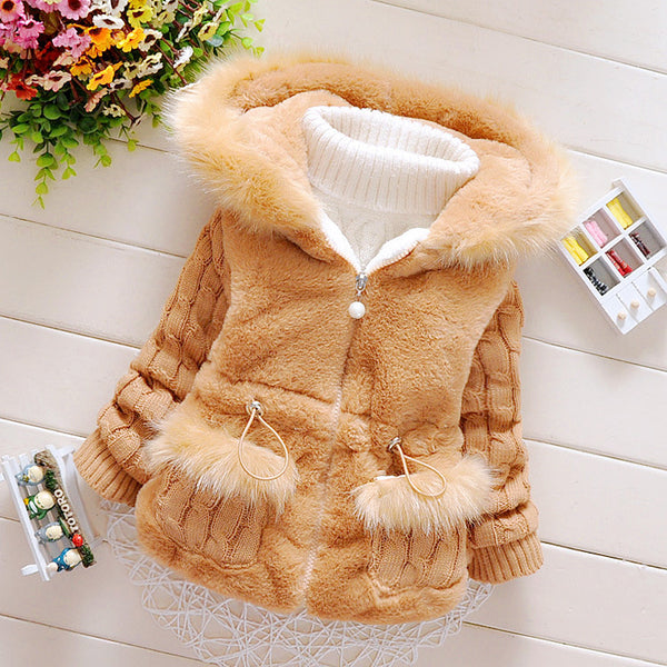 Baby Girls Winter Cute Mid-long Jacket