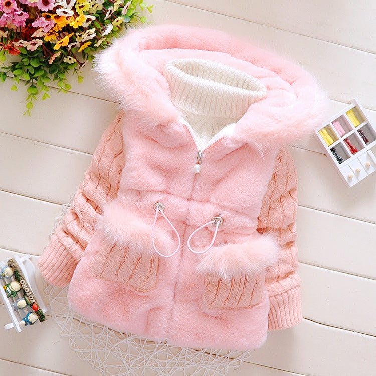 Baby Girls Winter Cute Mid-long Jacket