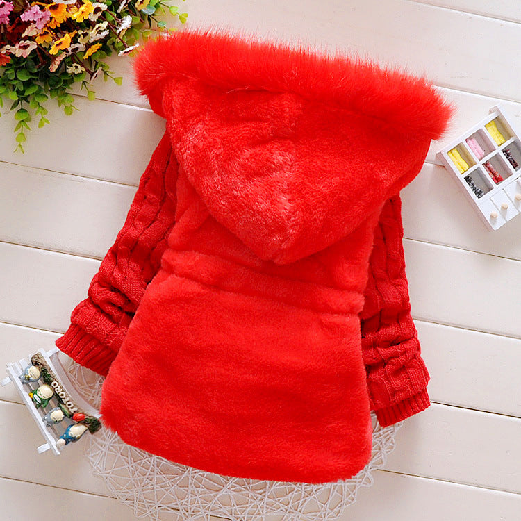 Baby Girls Winter Cute Mid-long Jacket