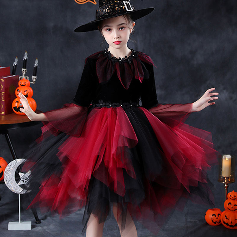 Halloween Costume Girls Vampire Witch Cosplay Dress