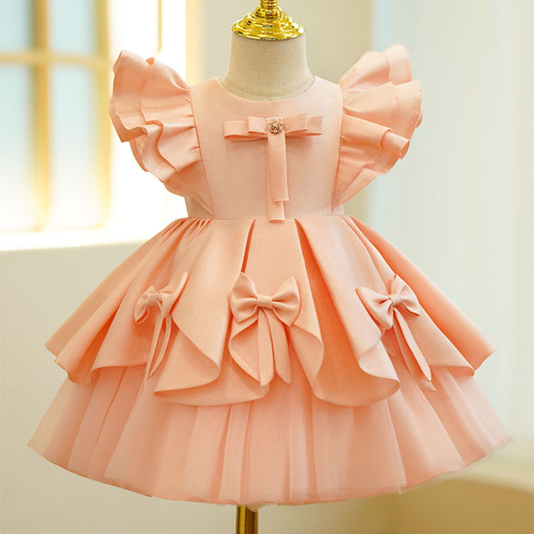 Girl Bow-knot Birthday Wedding Princess Dress