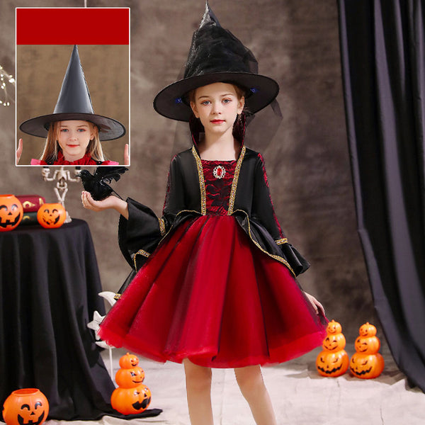 Halloween Girls Vampire Witch Cosplay Dress Costume