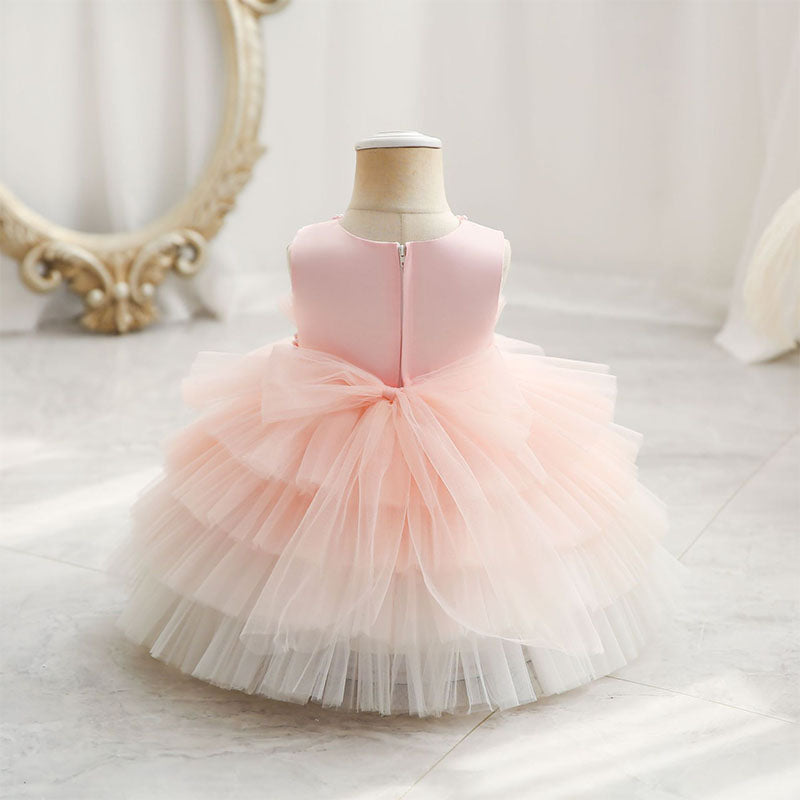 Baby Girl Birthday Party Dress Toddler Cute Gradient Cake Fluffy Princess Dress Girls Formal Dresses