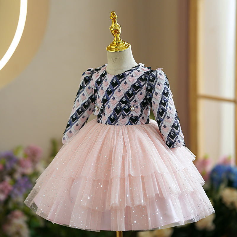 Baby Cute Girl Puffy Piano Performance Birthday Party Princess Dress