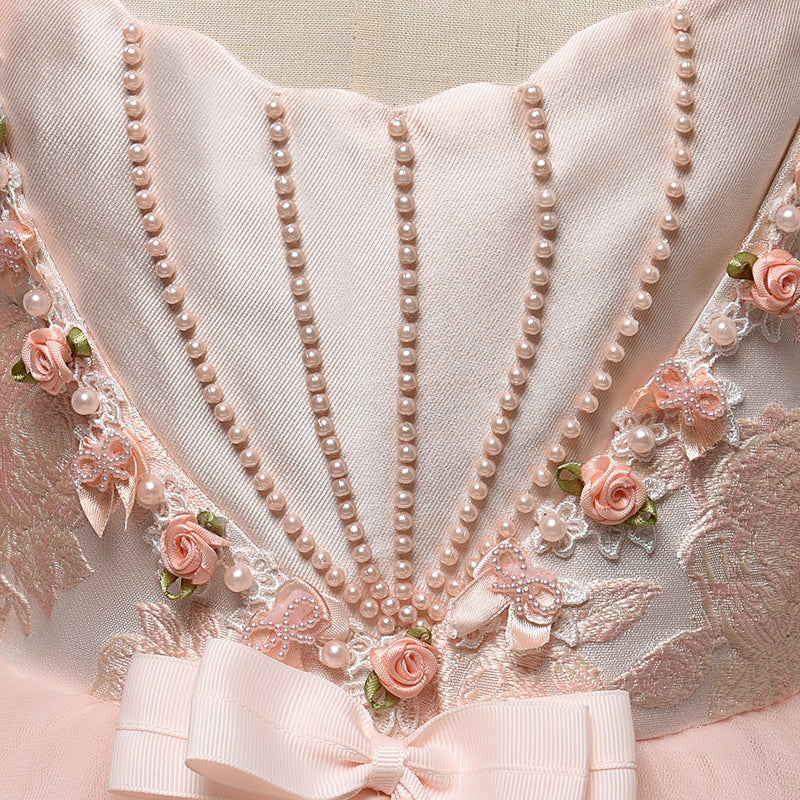 Elegant Flower Girl Wedding Pink Princess Dress marryshe