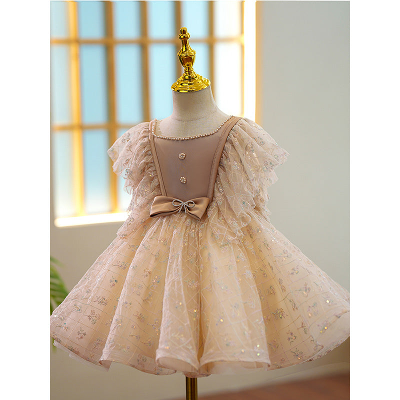 Toddler Prom Dress Little Flower Girl Cute Summer Sequin Princess Party Dress