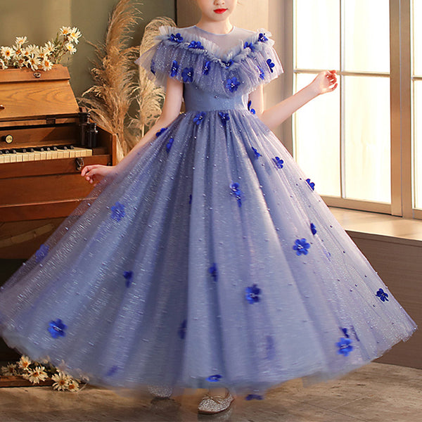 Little Girl Dress Girl Pageant Formal Flower Girl Dress Bead  Puffy Princess Dress