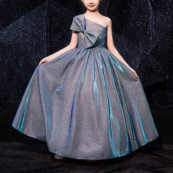 Elegant Girl Catwalk One-shoulder Piano Performance Evening Dress