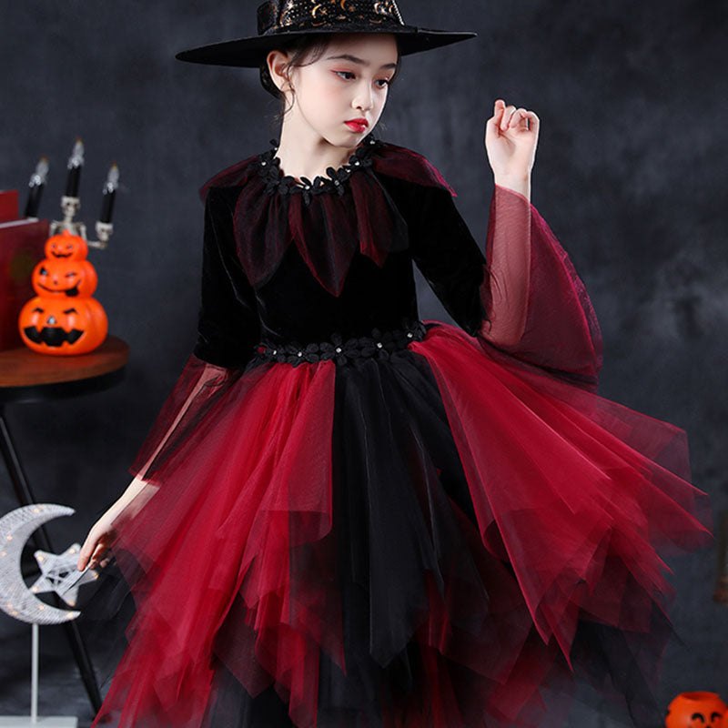 Halloween Costume Girls Vampire Witch Cosplay Dress