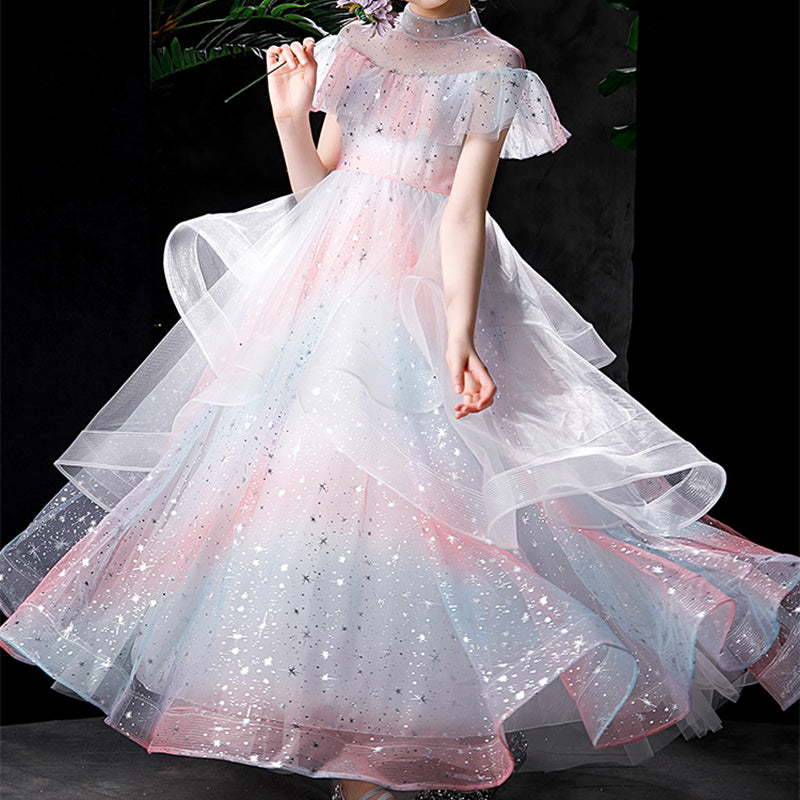 Toddler Ball Gowns Girl Rainbow Wedding Pageant Irregular Party Princess Dress, Rainbow / 2-3 Years (100cm) Toddler Ball Gowns Girl Rainbow Wedding Pageant Irregular Party Princess Dress, Rainbow / 2-3 Years (100cm)