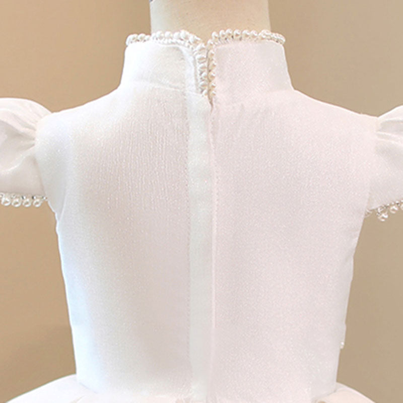 Elegant Stand Collar Puff Sleeve Princess Dress