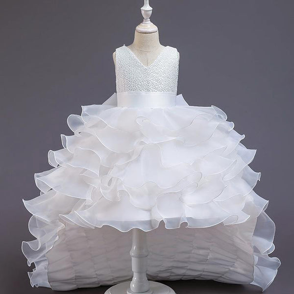 White Baby Girl Summer Baptism Birthday Party Princess Dress – marryshe
