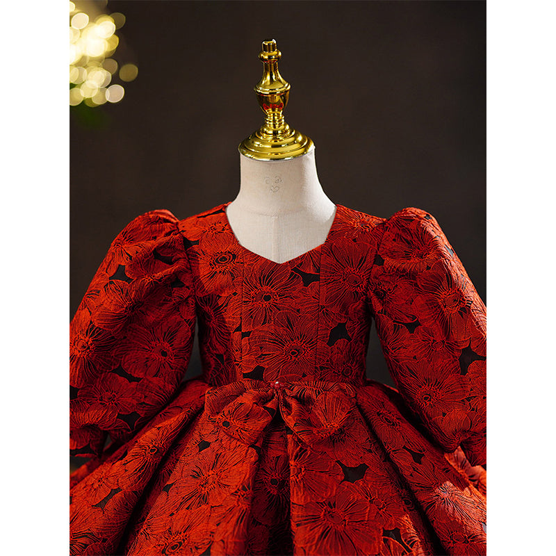 Cute Baby Red Princess Birthday Party Dress