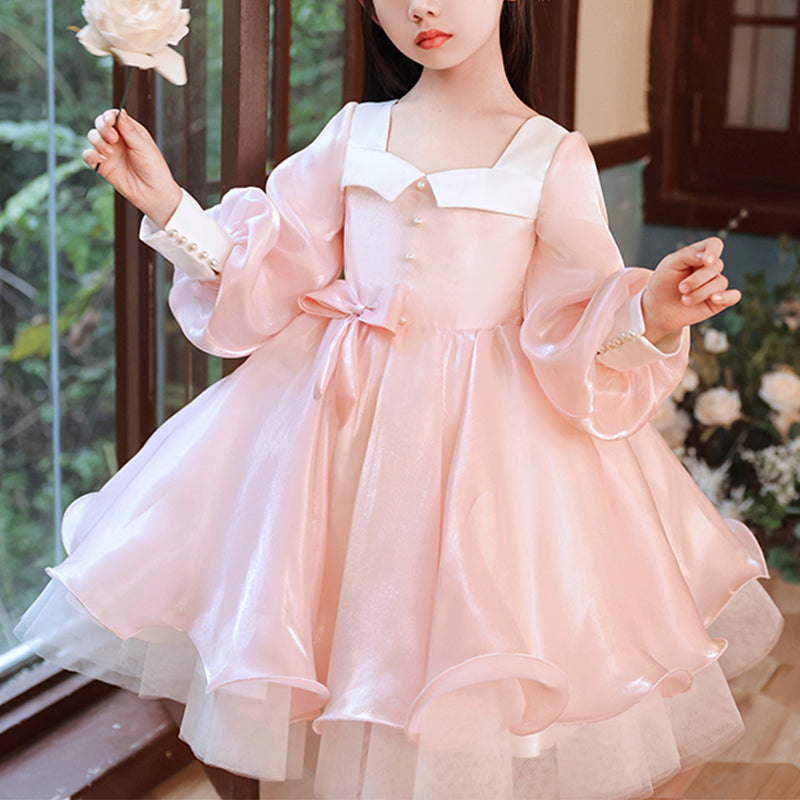 Elegant Fluffy Pageant Pink Princess Dress